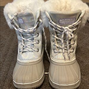 London Fog Iridescent and Gray Winter Boots